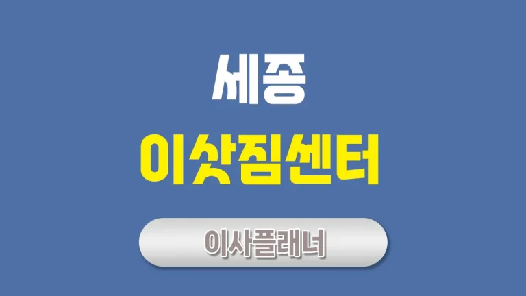 세종 이사업체 추천 포장이사로 스트레스 없는 이사