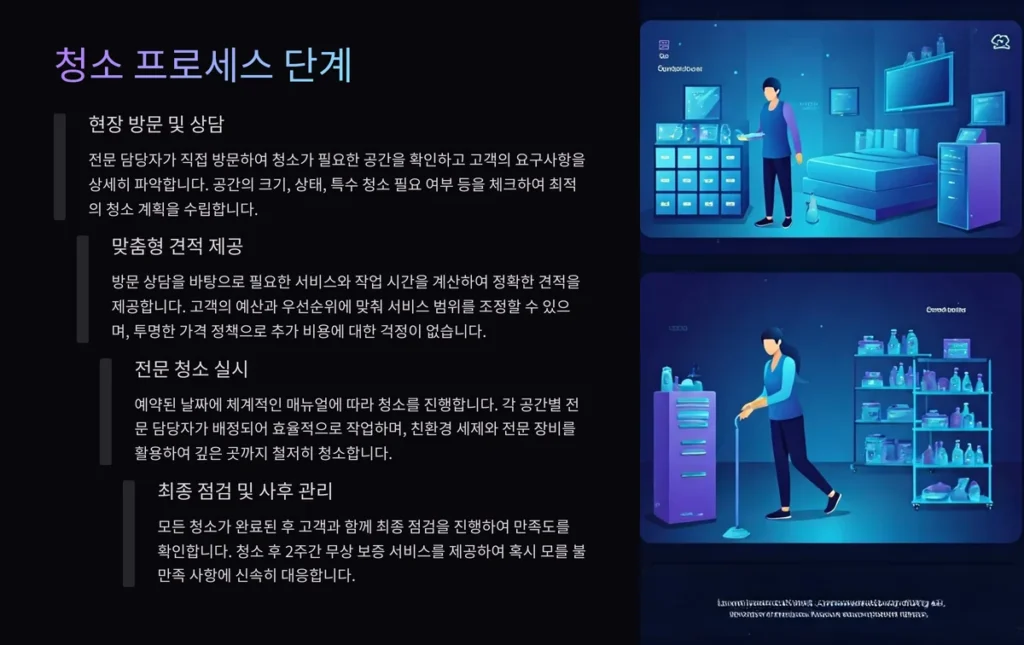 고양 입주청소 업체 청소 프로세스 단계