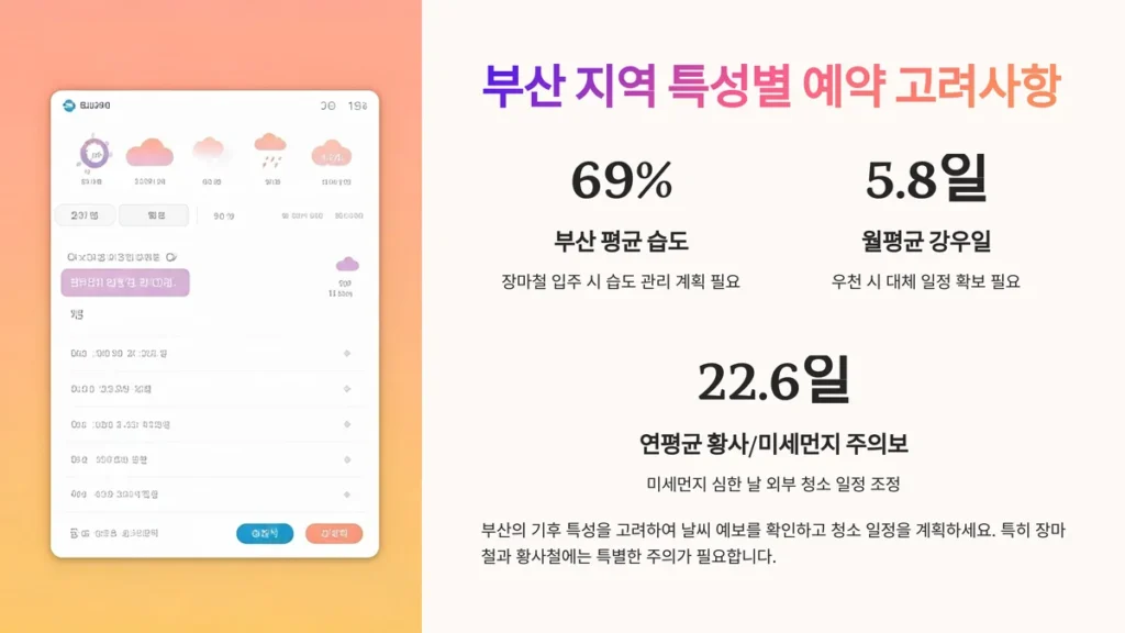부산 지역별 특성 예약 고려사항