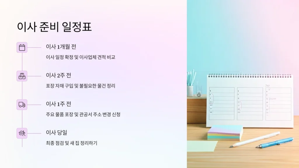 판교 이삿짐센터 이사 준비 일정표